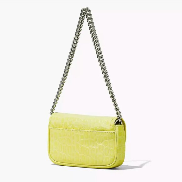 NWT! NEW!New Marc Jacobs J Marc Mini Shoulder Bag -Croc-embossed Leather Yellow - Picture 8 of 10